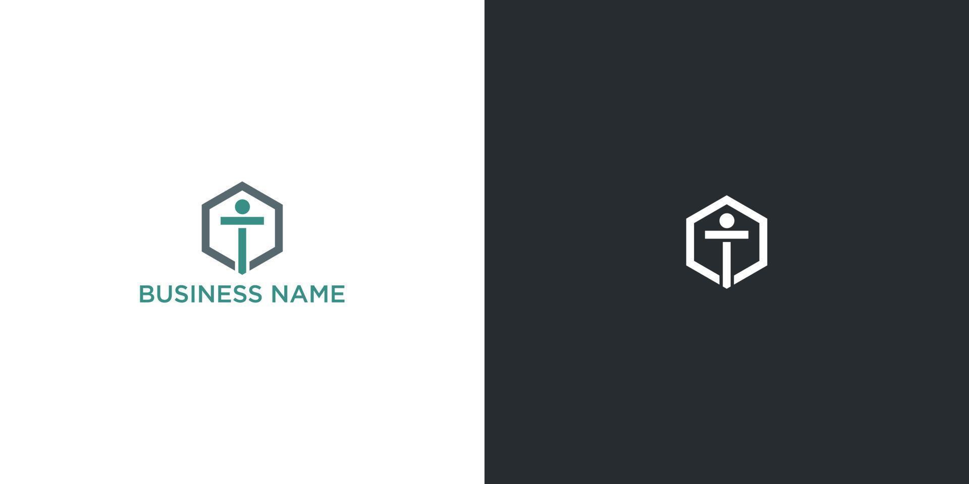 Unique modern creative clean elegant minimal fashion brands black and white color IT TI I T initial based letter icon logo vector