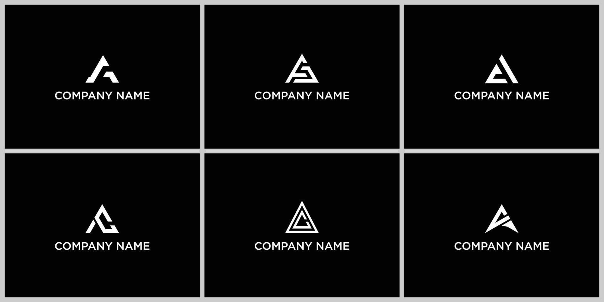 establecer una plantilla de diseño de logotipo de colección de letras minimalista creativa vector