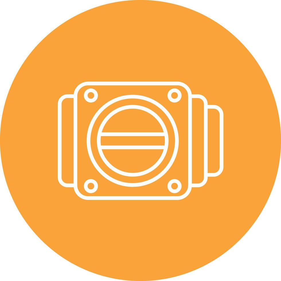 Throttle Plate Line Circle Background Icon vector