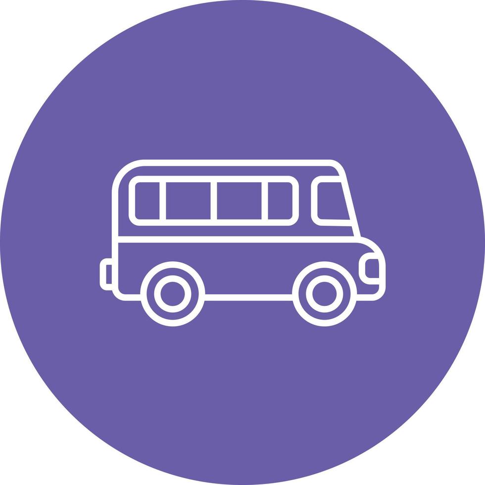 Minivan Line Circle Background Icon vector