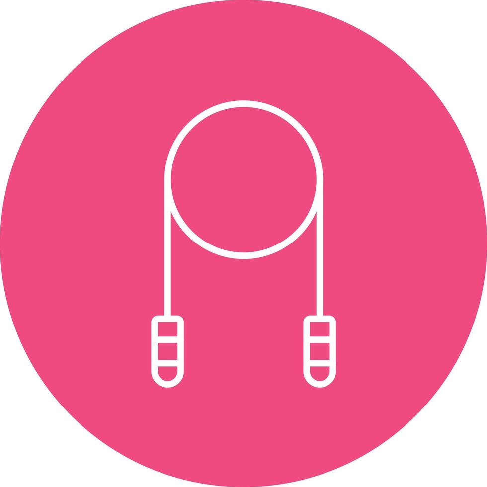 Jump Rope Line Circle Background Icon vector