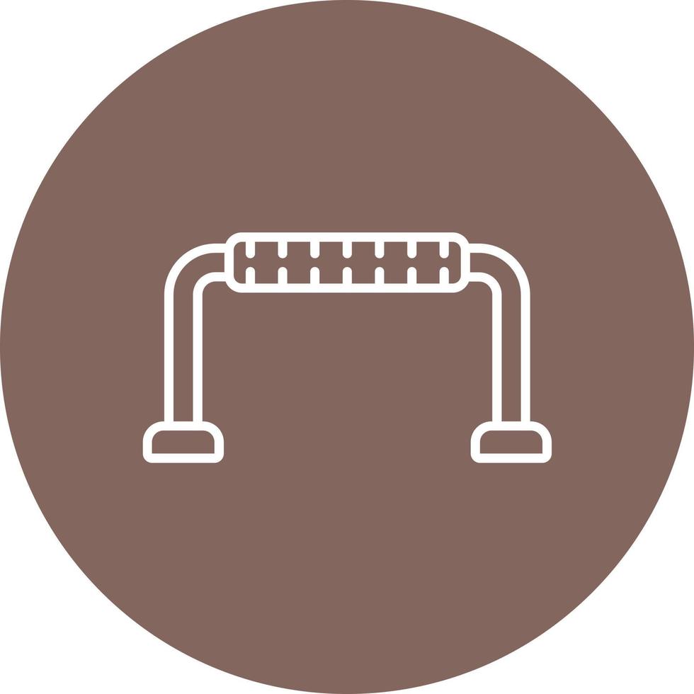 Pushup Stands Line Circle Background Icon vector