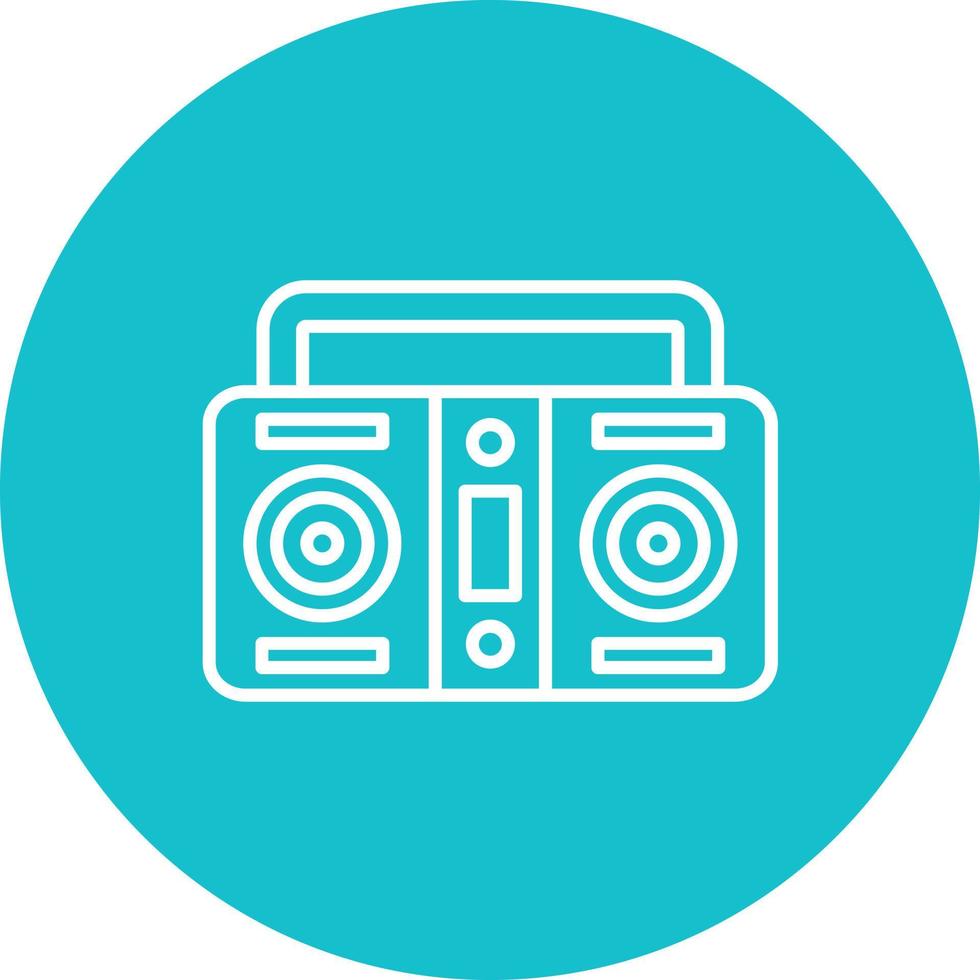 Cassette Player Line Circle Background Icon vector