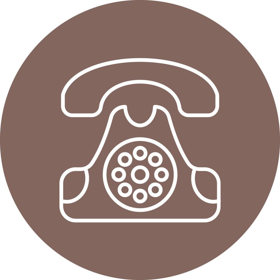 Landline Line Circle Background Icon vector