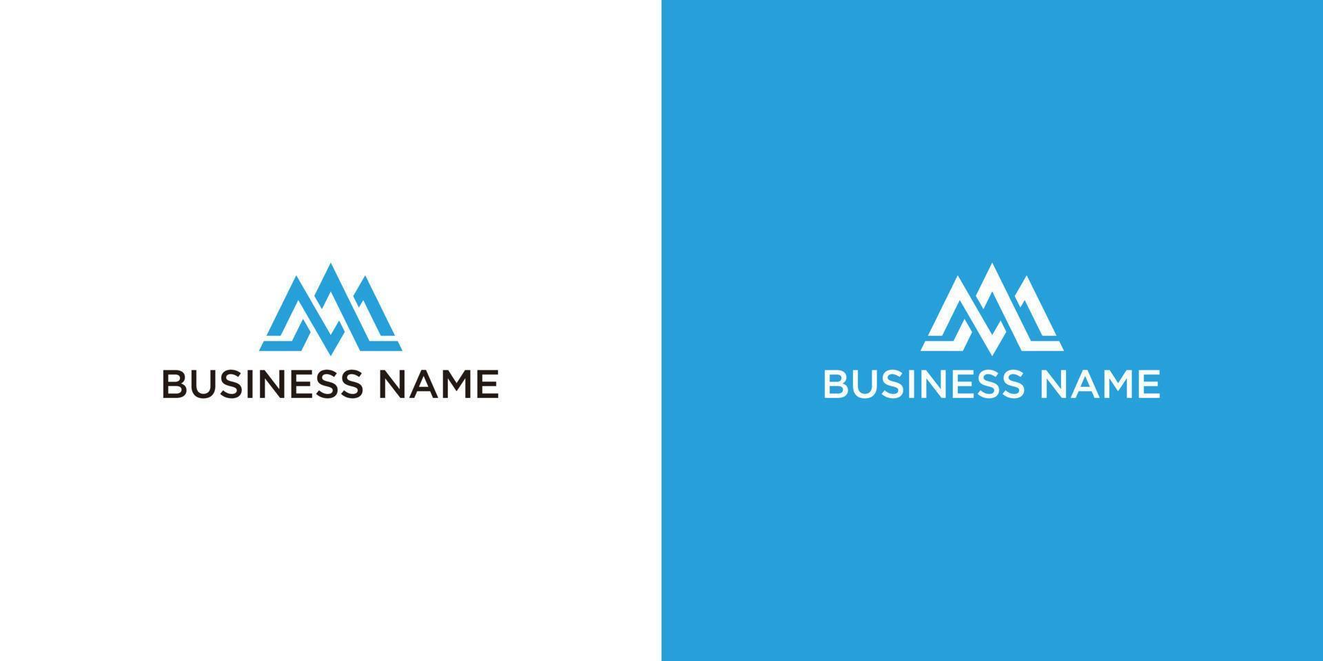 Letter M logo or MM initials two modern monogram symbol vector