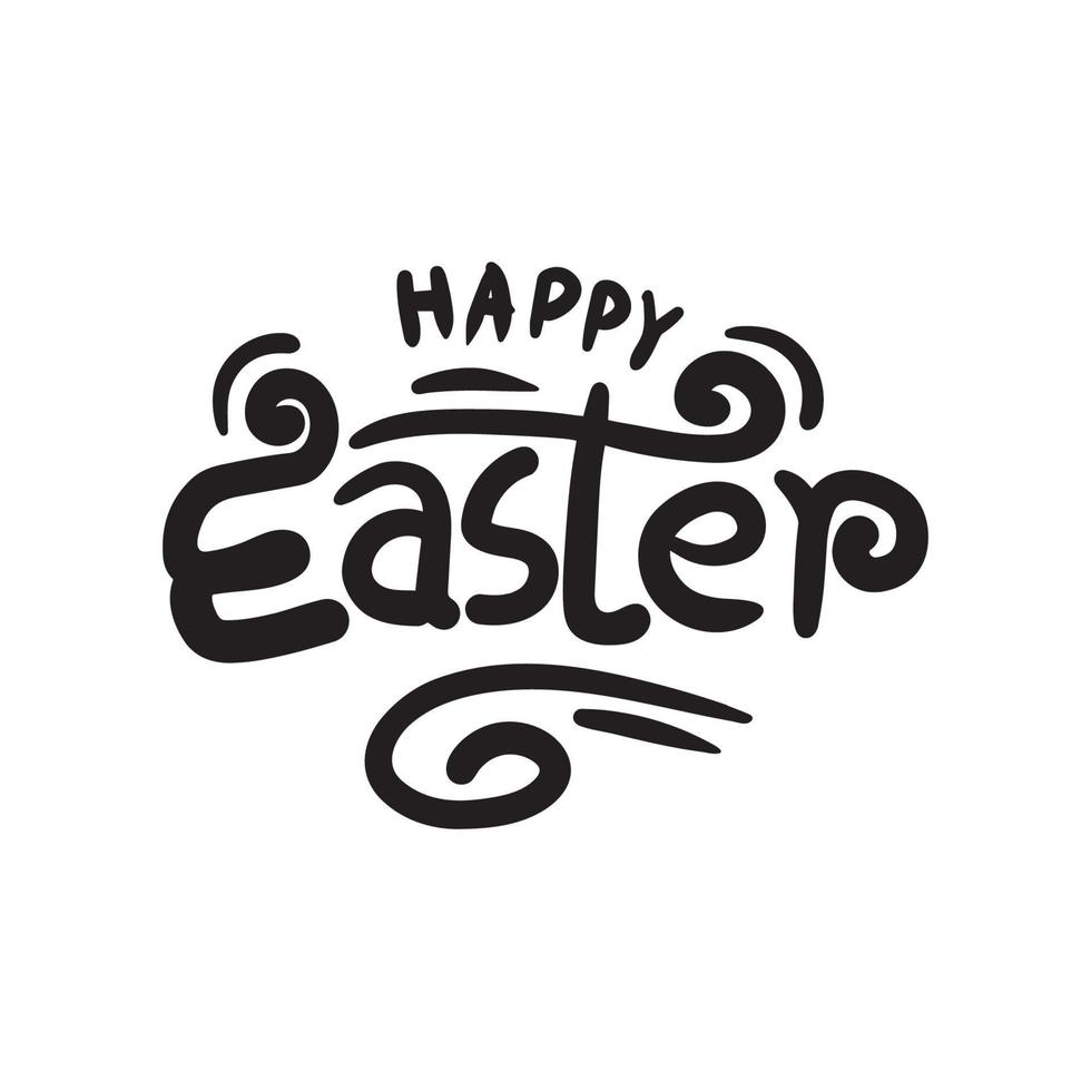 Happy Easter Hand drawn Lettering and Calligraphy Design for Holiday Greeting Card and Invitation of The Happy Easter Day vector