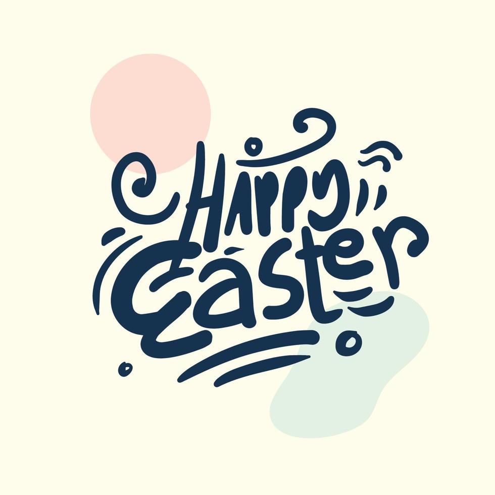 diseño de caligrafía y letras dibujadas a mano de feliz pascua para tarjetas de felicitación navideñas e invitación del feliz día de pascua vector