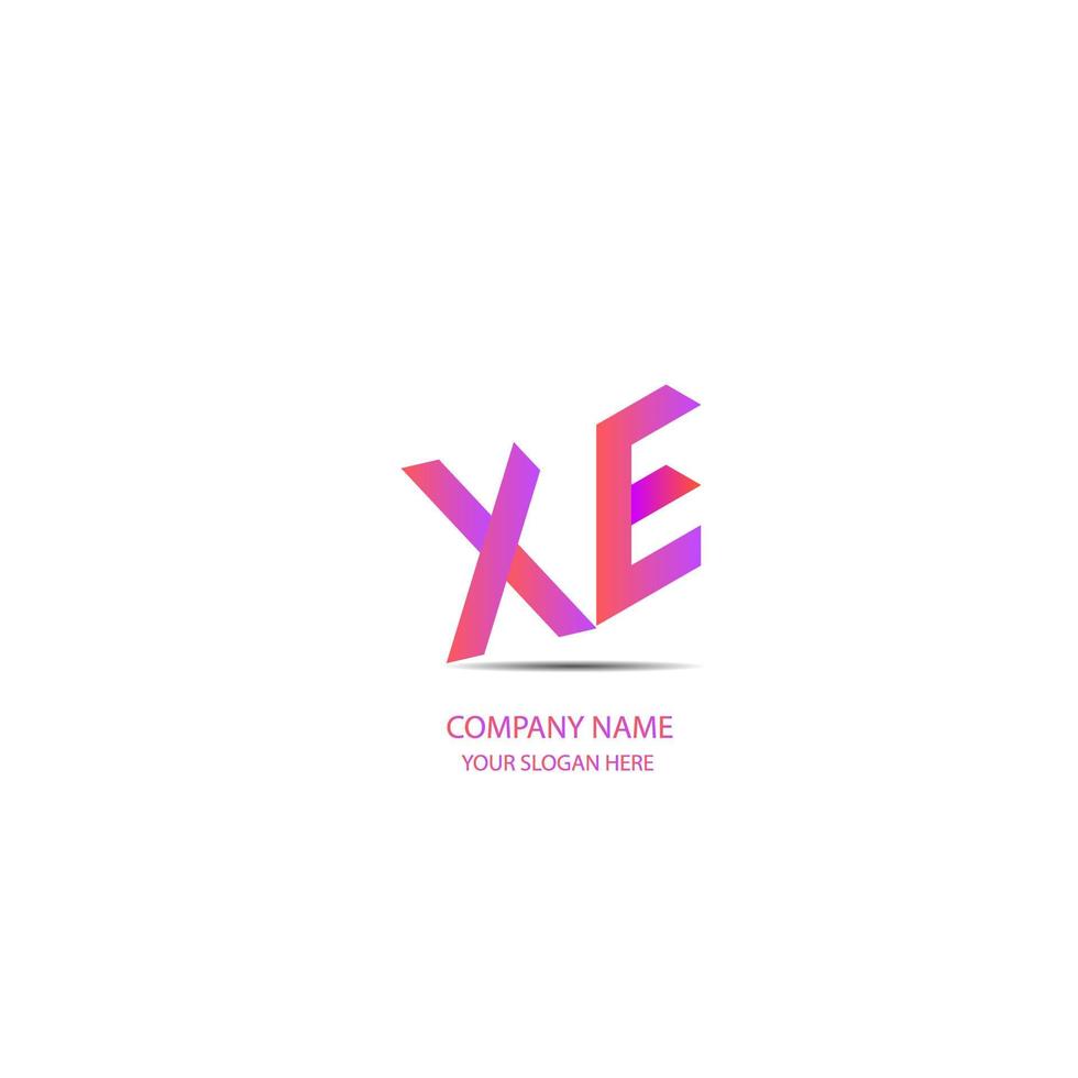 logotipo de texto xe vector