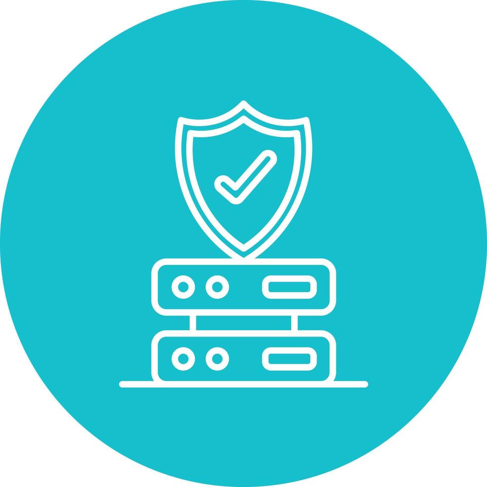 Data Protection Line Circle Background Icon vector