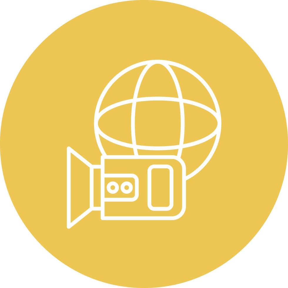 Worldwide Coverage Line Circle Background Icon vector