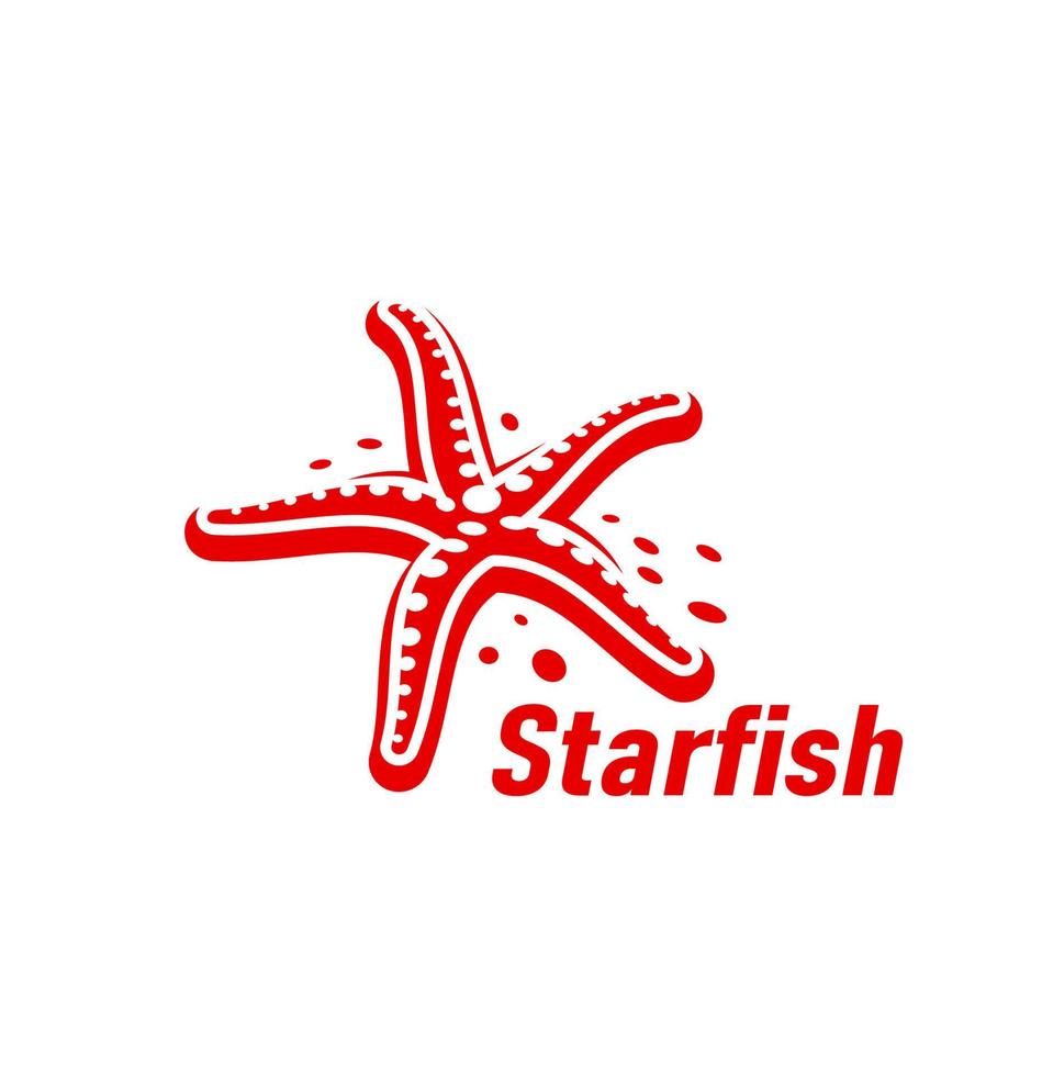 Starfish icon or sea star fish symbol, ocean beach vector