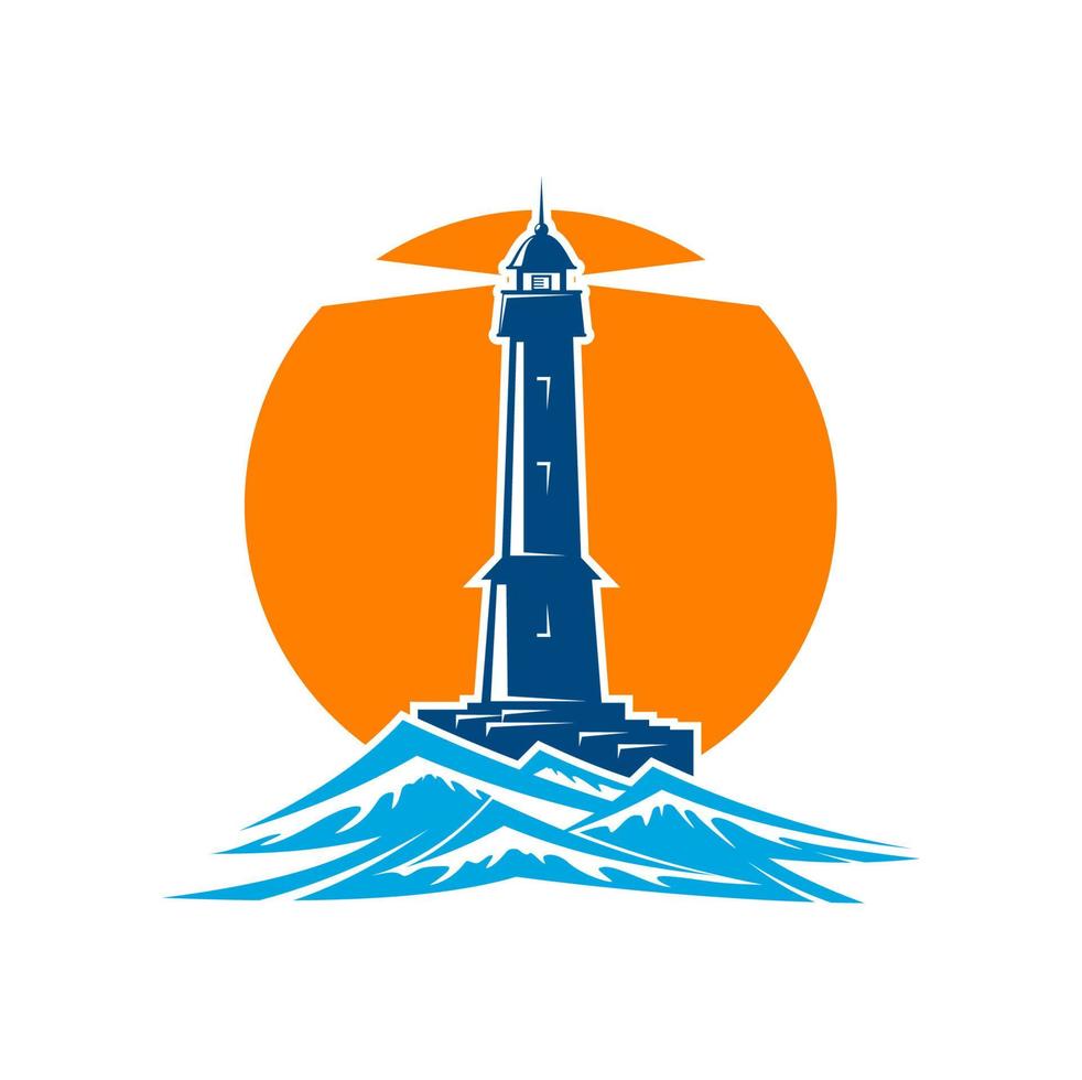 Lighthouse tower or beacon icon vector