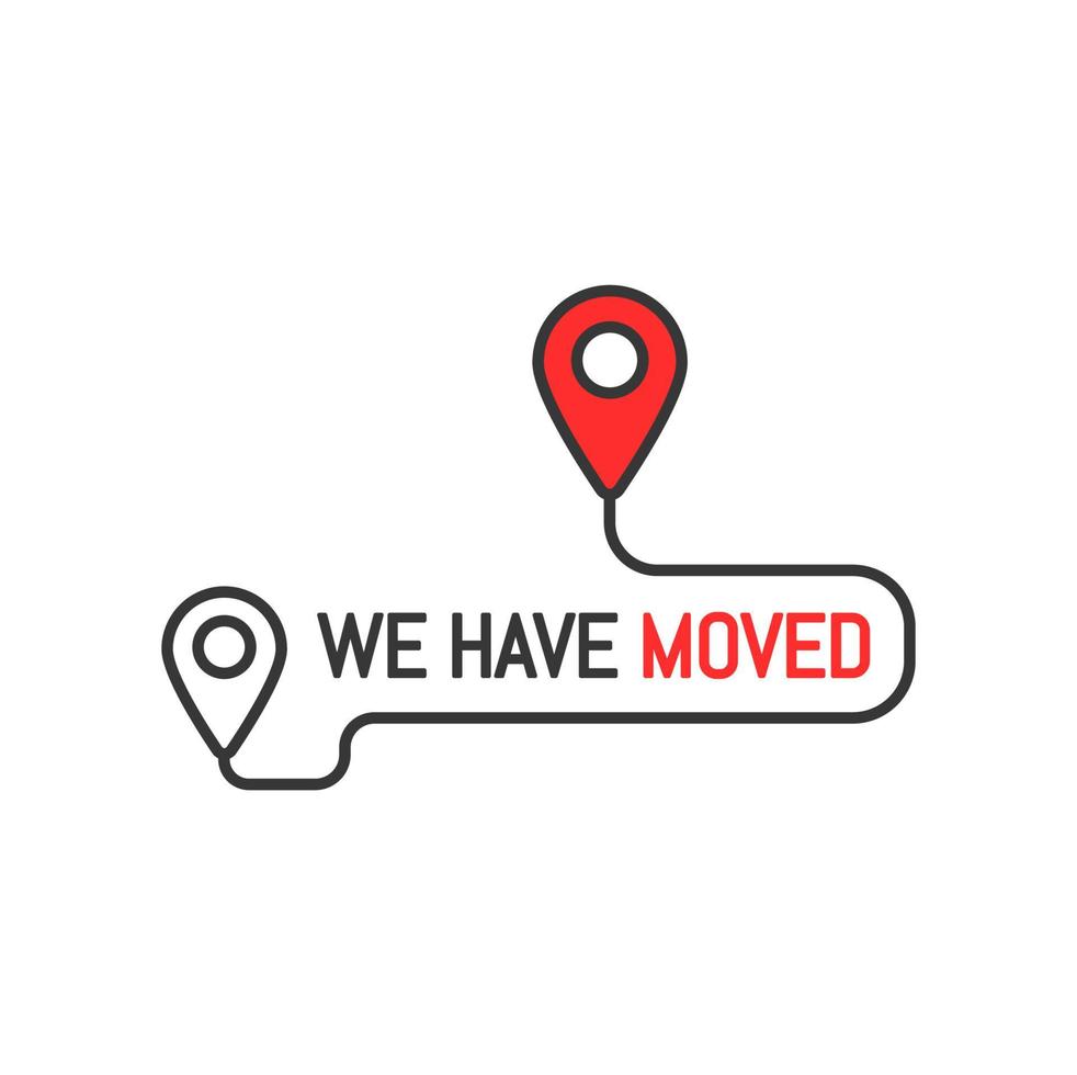 We have moved thin line sign or simple icon vector