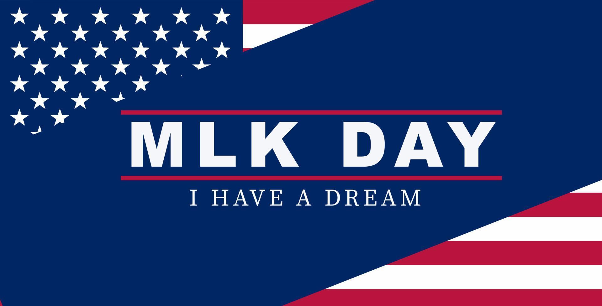 MLK Day Background Design with usa flag. vector