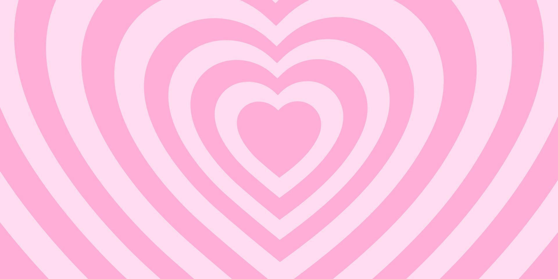 Monochrome horizontal background of heart shaped tunnel. Rainbow romantic pattern. Pink pastel colors vector