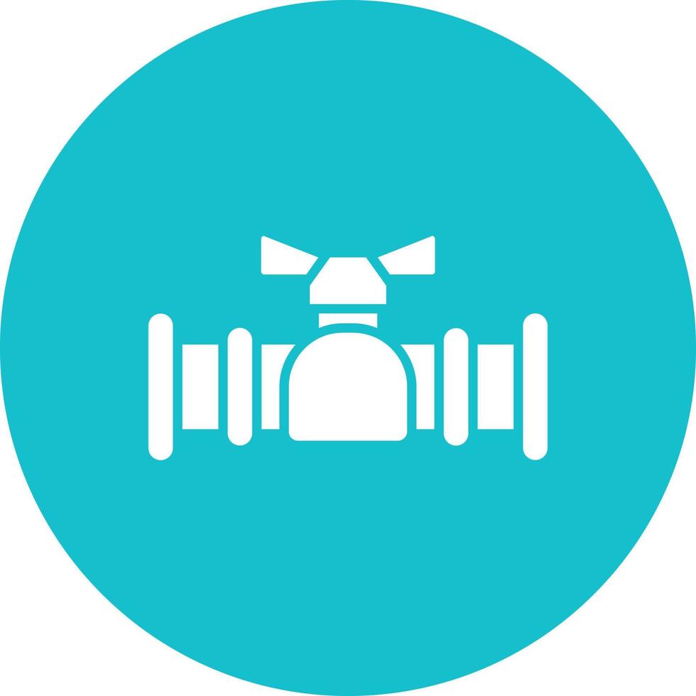 Saddle Valve Glyph Circle Background Icon vector