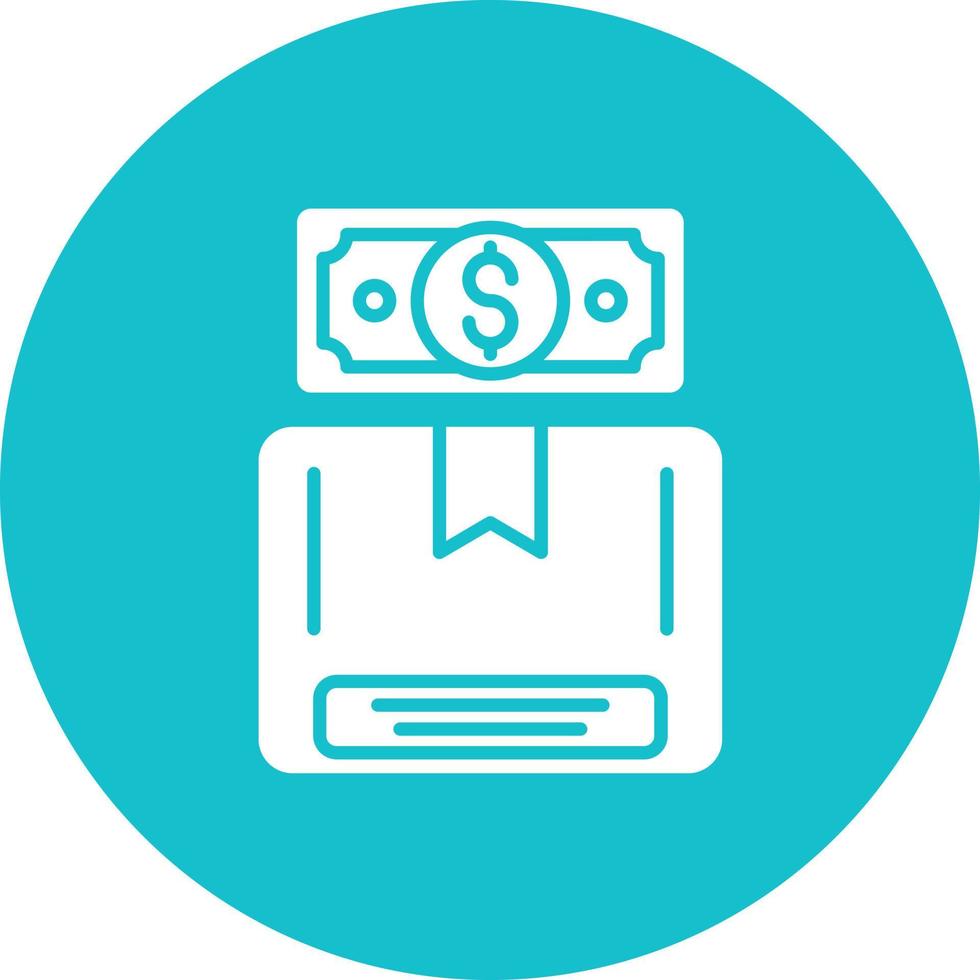 Pay Upon Delivery Glyph Circle Background Icon vector