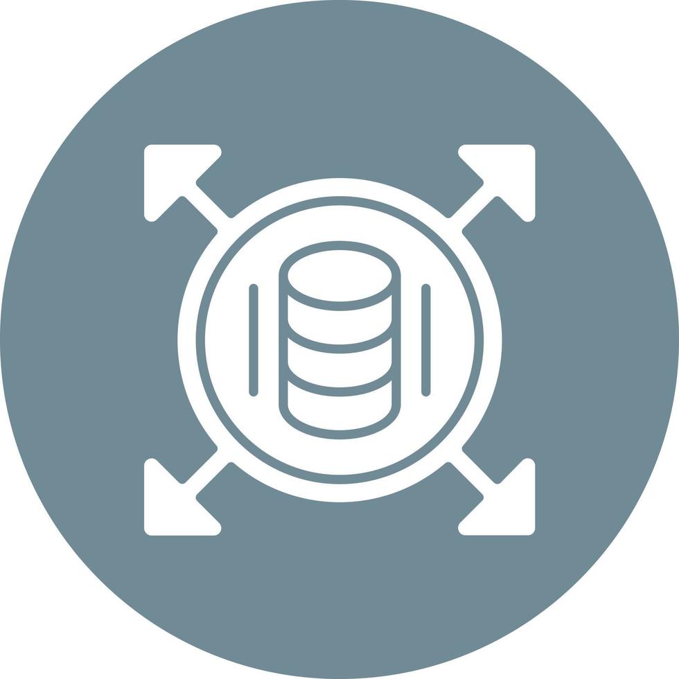 Data Driven Glyph Circle Background Icon vector