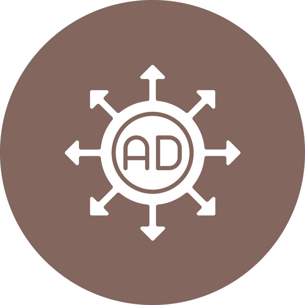 Advertising Submission Glyph Circle Background Icon vector