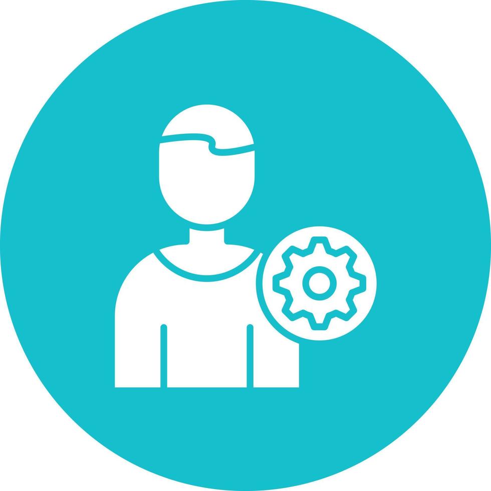 User Settings Glyph Circle Background Icon vector