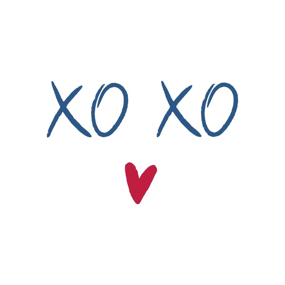 Lettering xo xo. Calligraphy. Valentine is Day vector