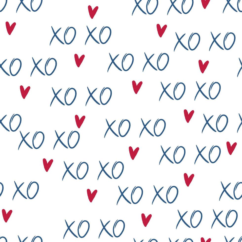 Seamless pattern Lettering xo xo. Calligraphy. Valentine is Day vector