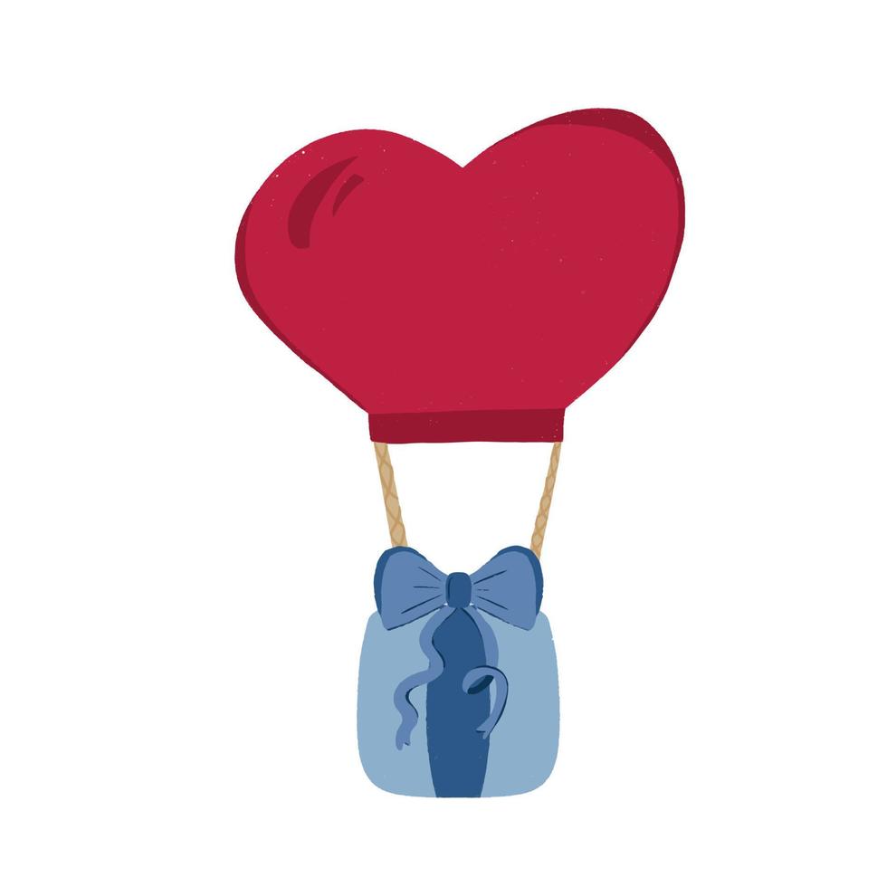 Hot air balloon for valentine is day vector