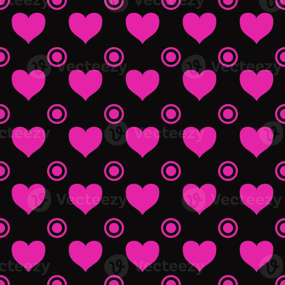 seamless pattern with hearts background with circles photo