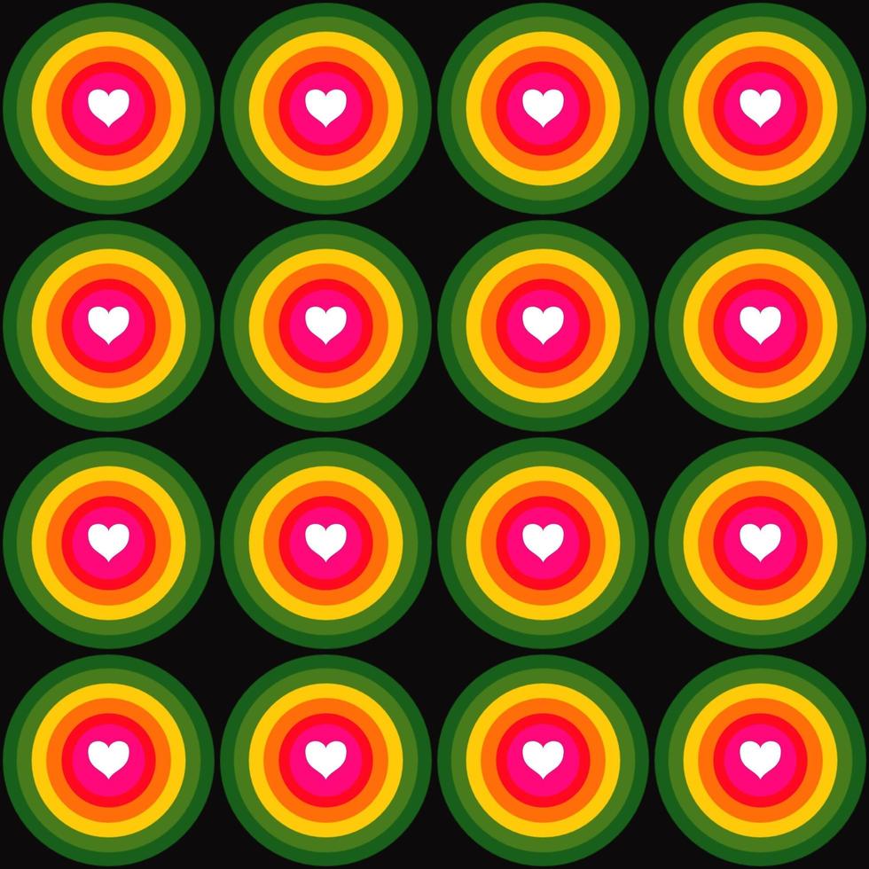 seamless pattern with hearts background with circles photo