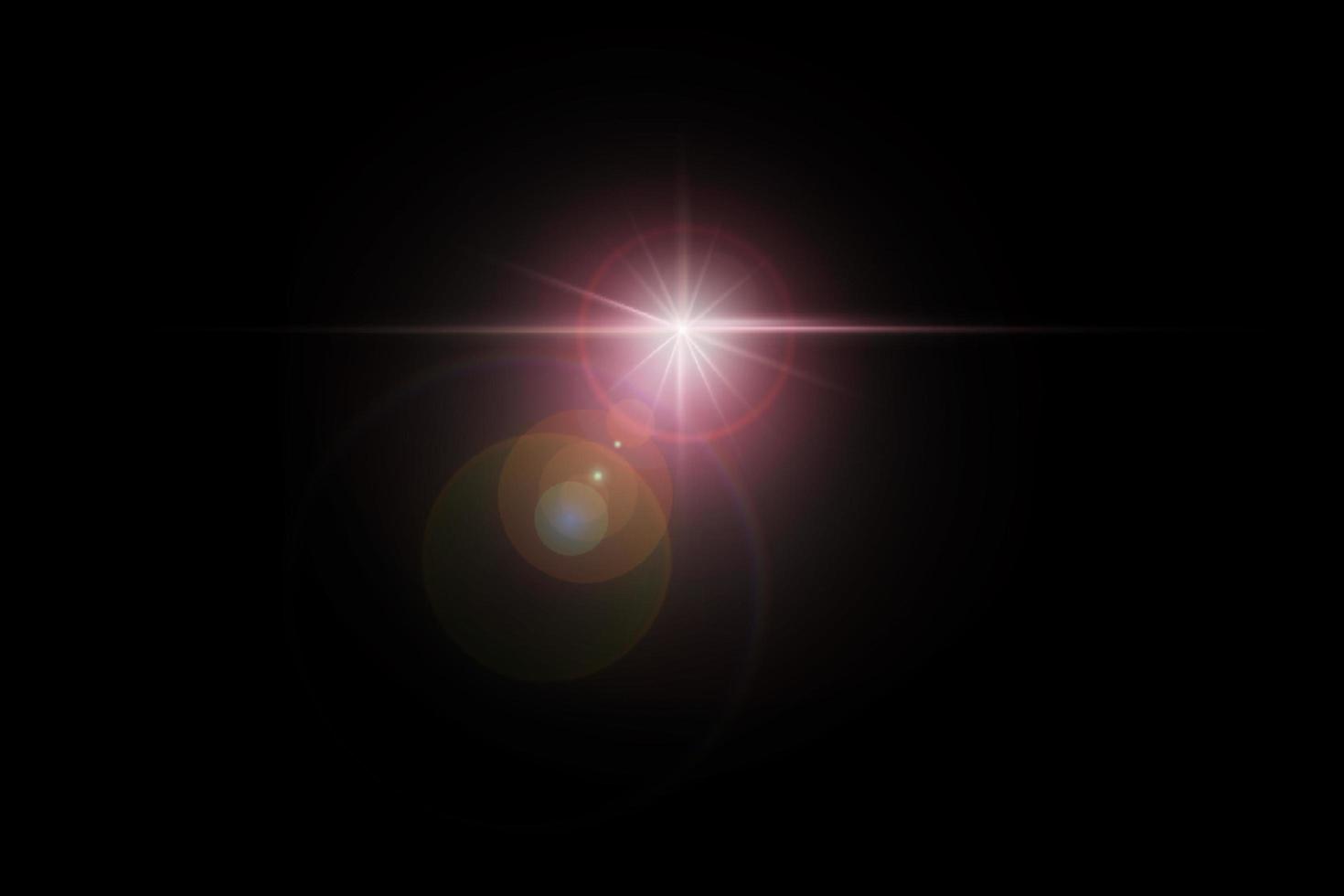 Lens flare light transparent on black background photo