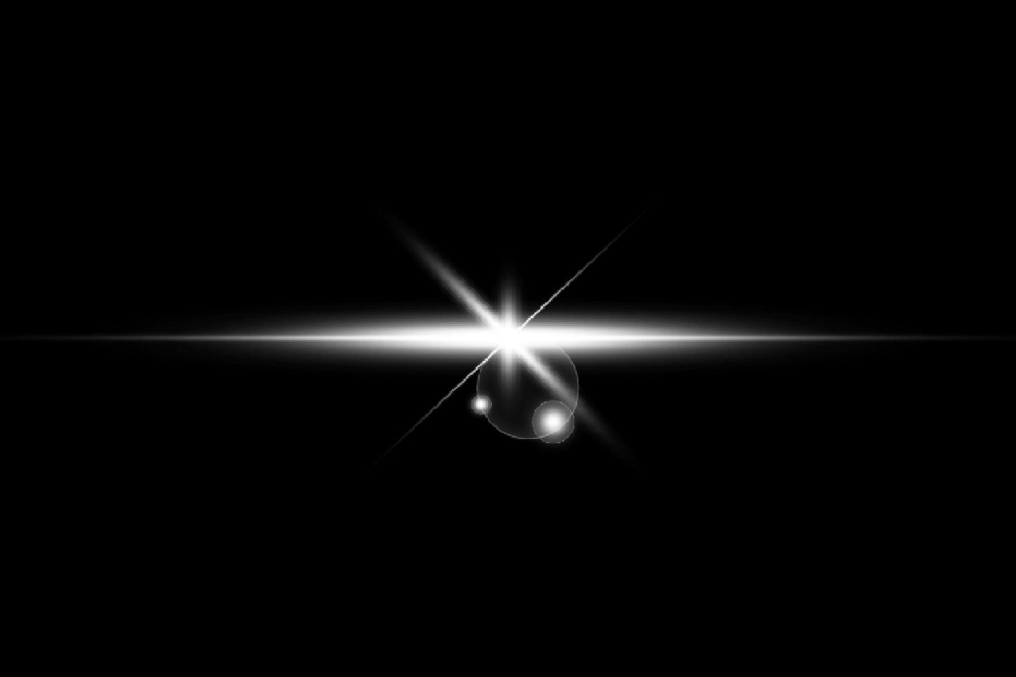 Lens flare light transparent on black background photo