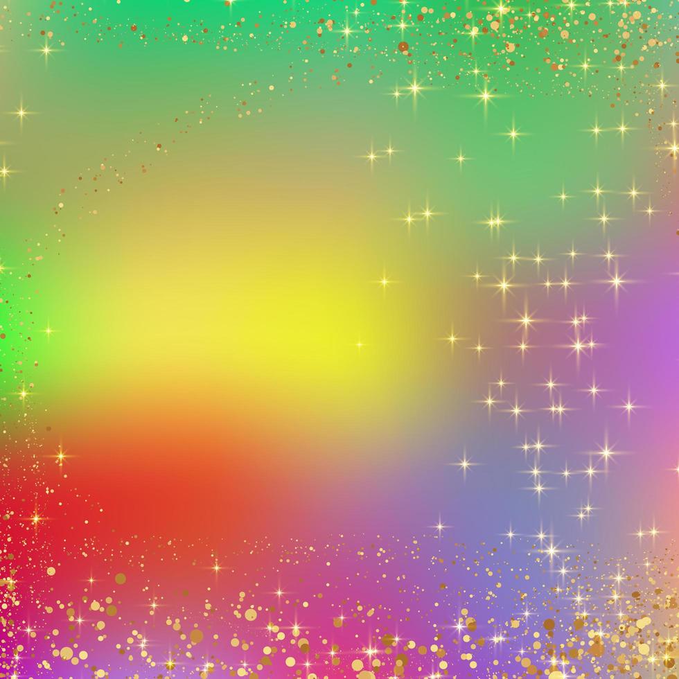 Gold sparkle with gradient rainbow color background photo
