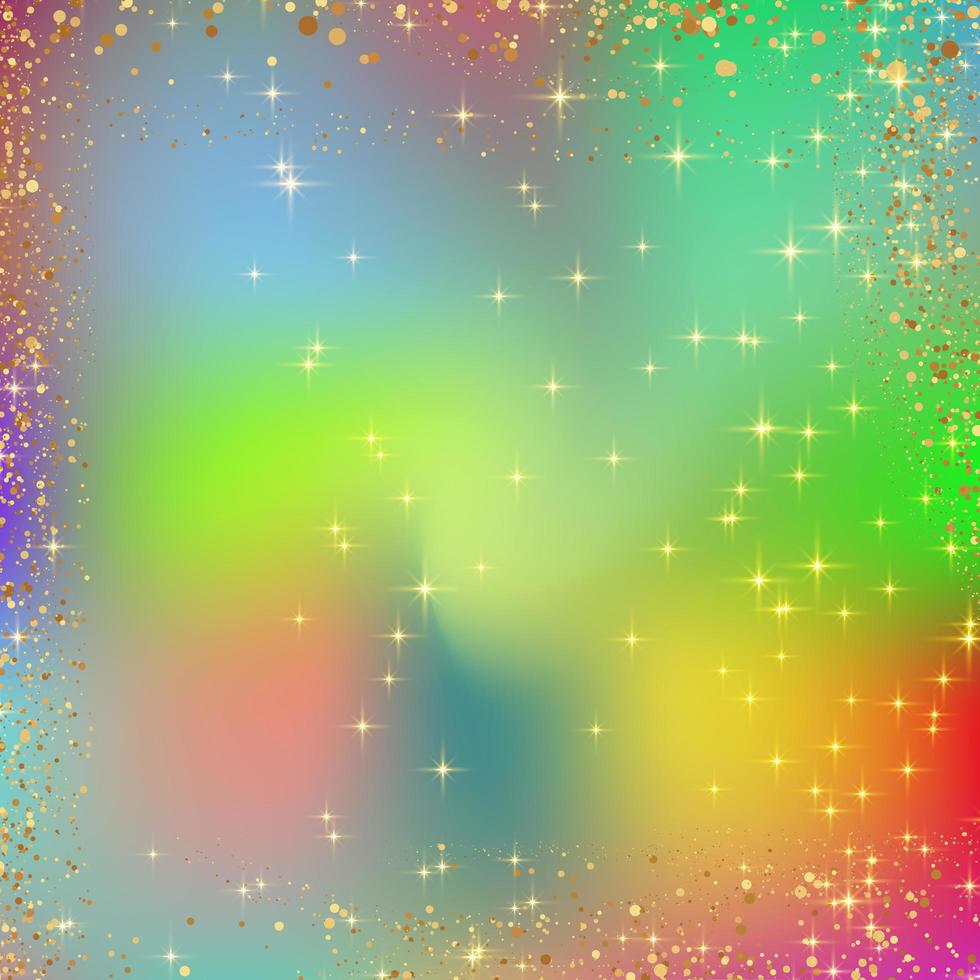 Gold sparkle with gradient rainbow color background photo