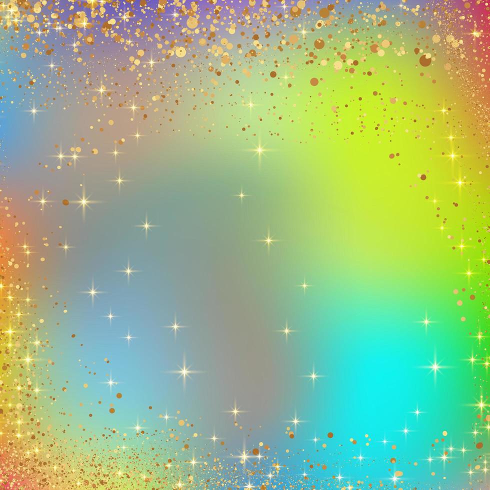 Gold sparkle with gradient rainbow color background photo