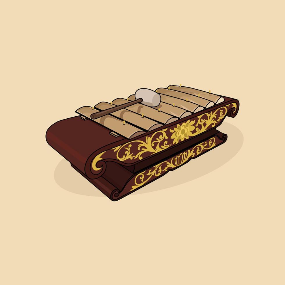 illustration indonesian traditional musical instrument vector