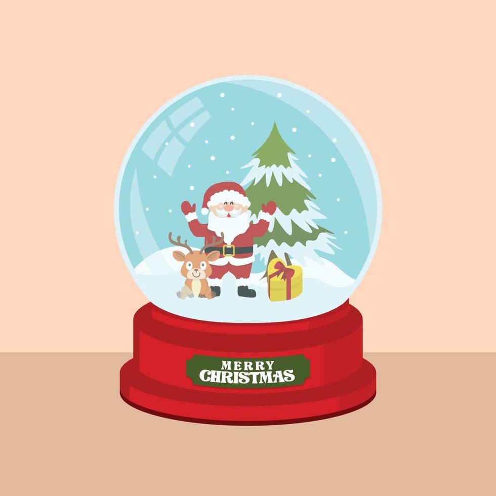 Hand drawn christmas snowball globe vector