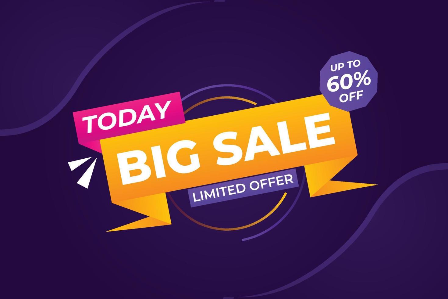 Today limited offer big sale banner design. vector