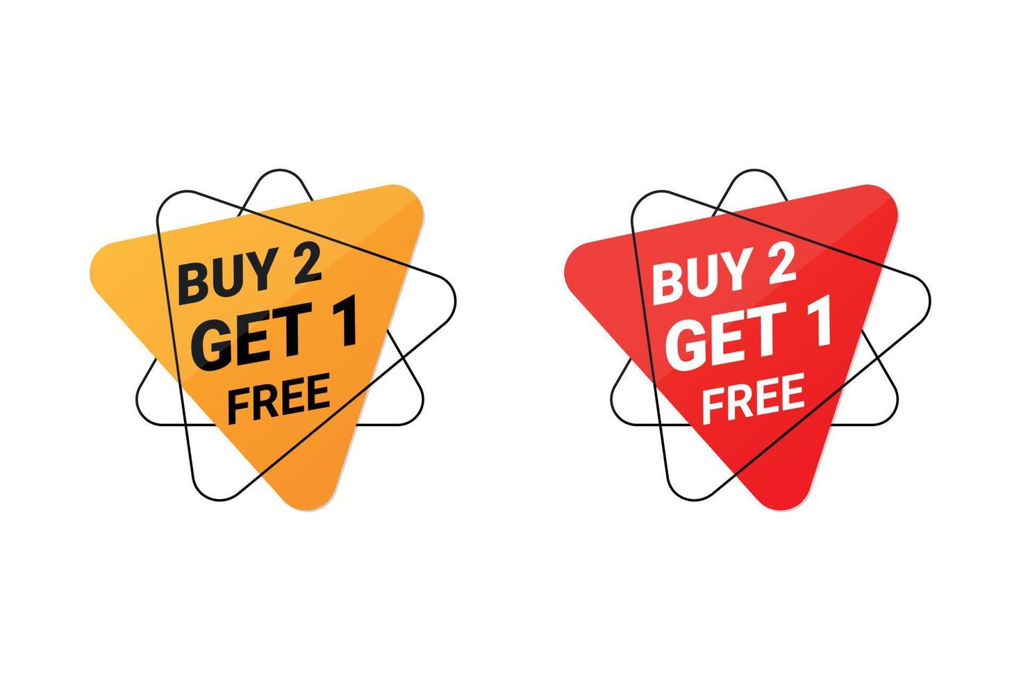 Buy 2 Get 1 Free offer vector. vector
