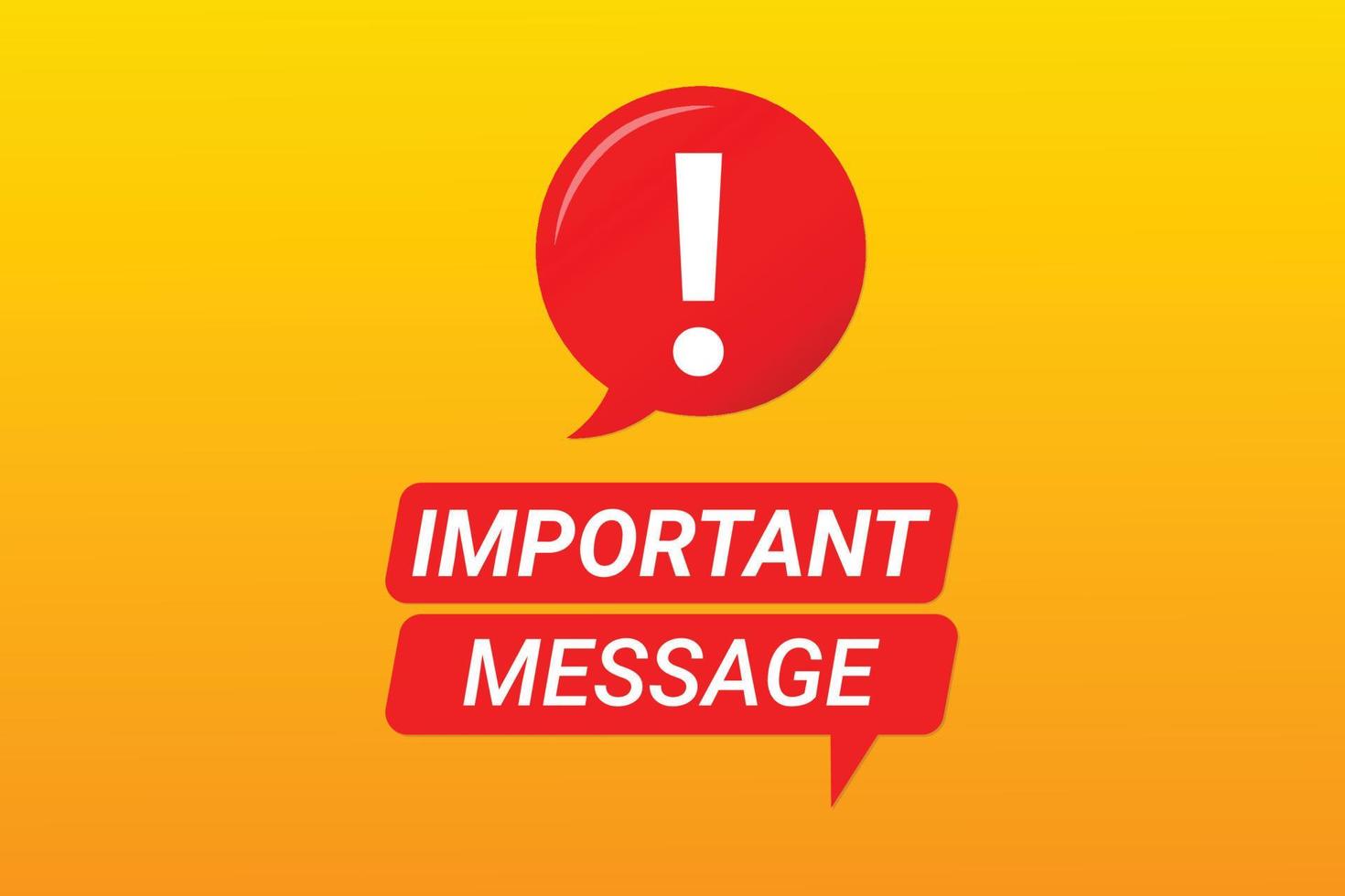 Important message and attention with message sticker Vector Element