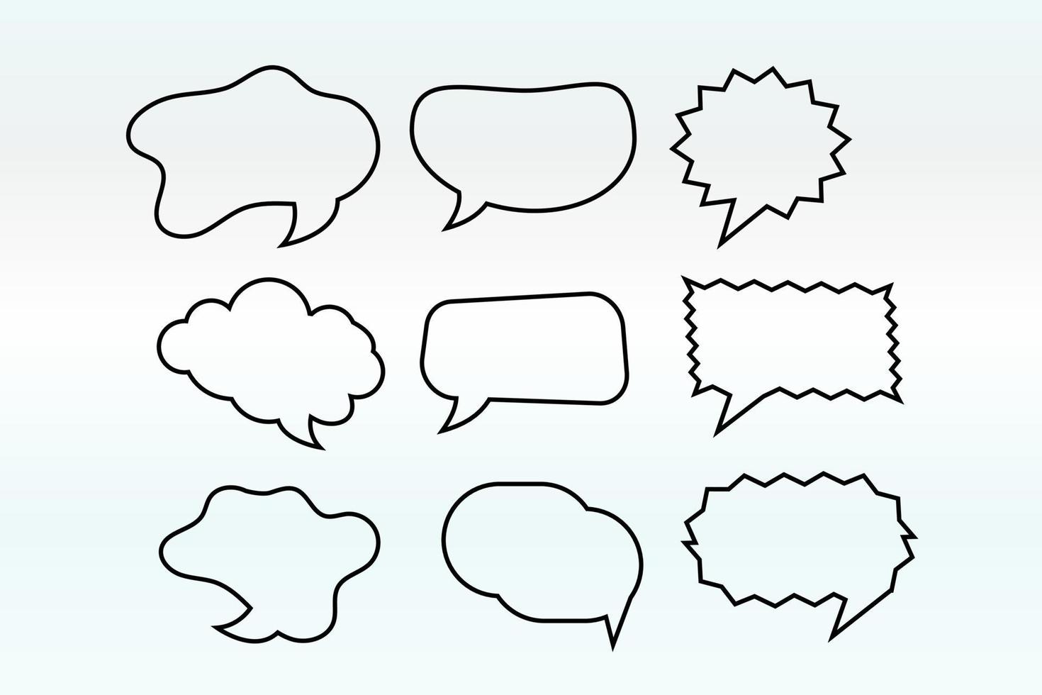 Set of Speech bubble line icons. Editable stroke linear design perfect hat speech bubble, Tick or check mark, Comment quote icons. Think speech bubble. Linear set vector