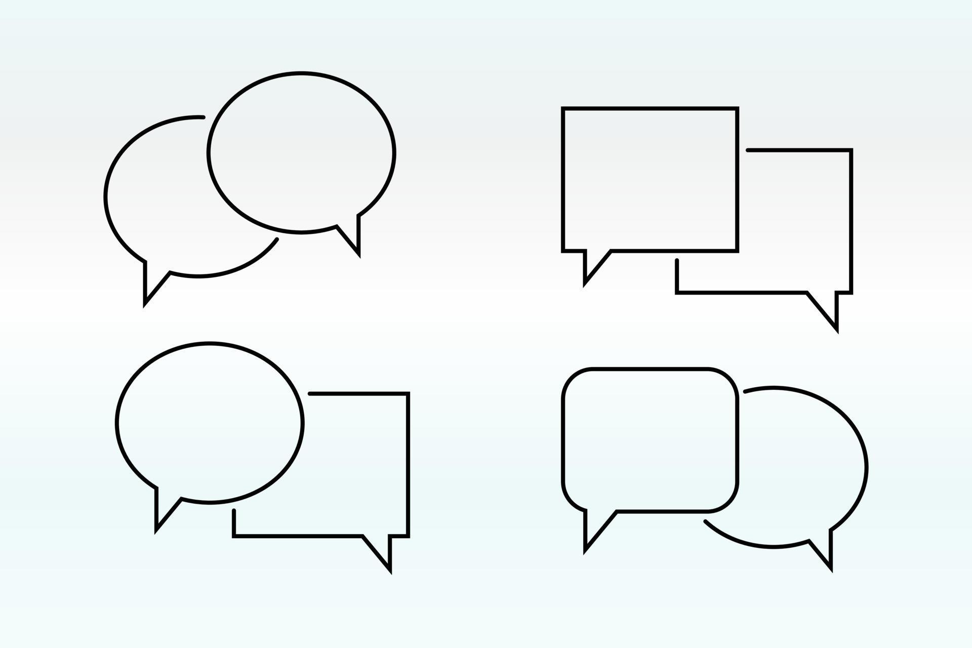 Set of Speech bubble line icons. Editable stroke linear design perfect