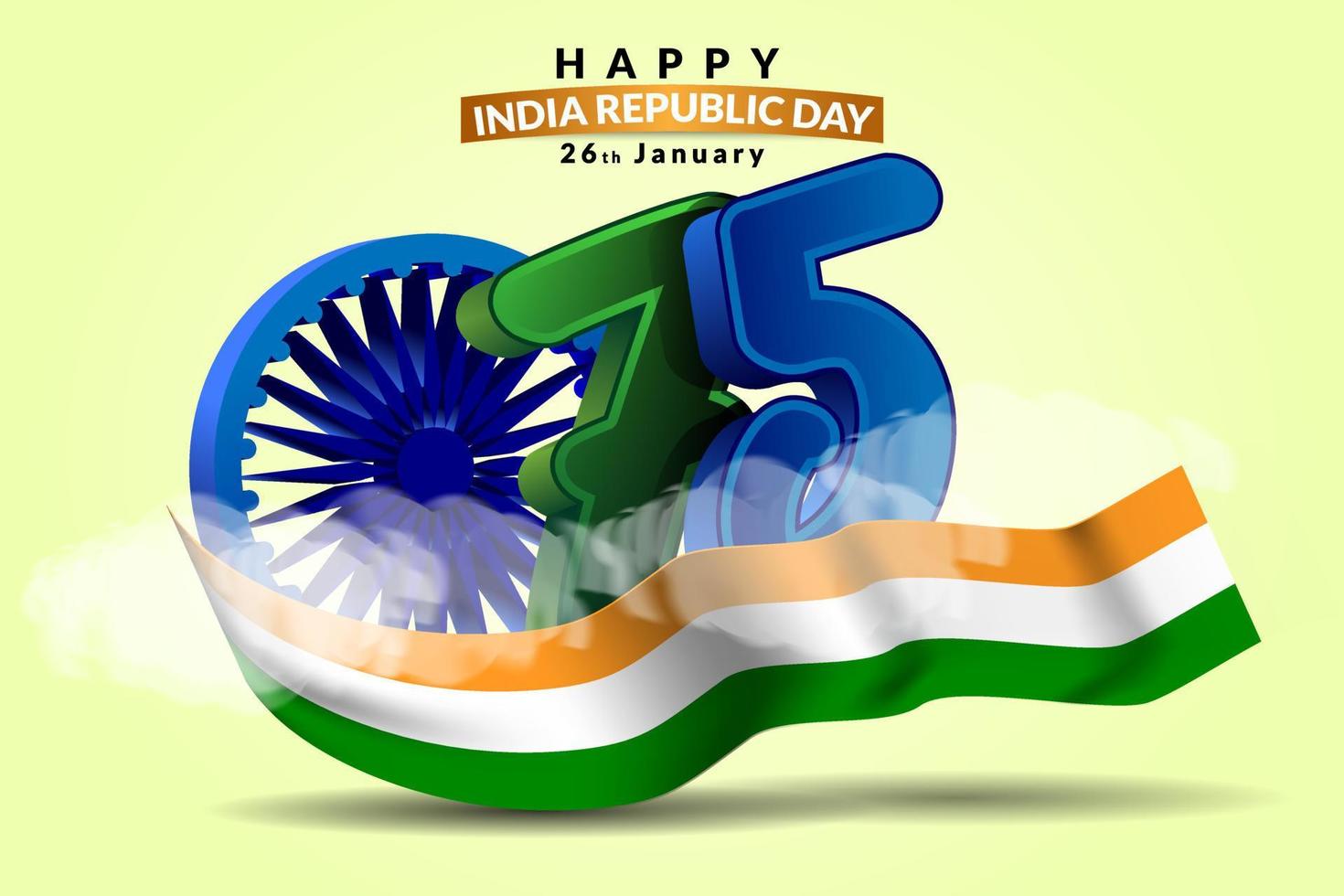 75 year Happy independence day India Vector Template Design happy ...