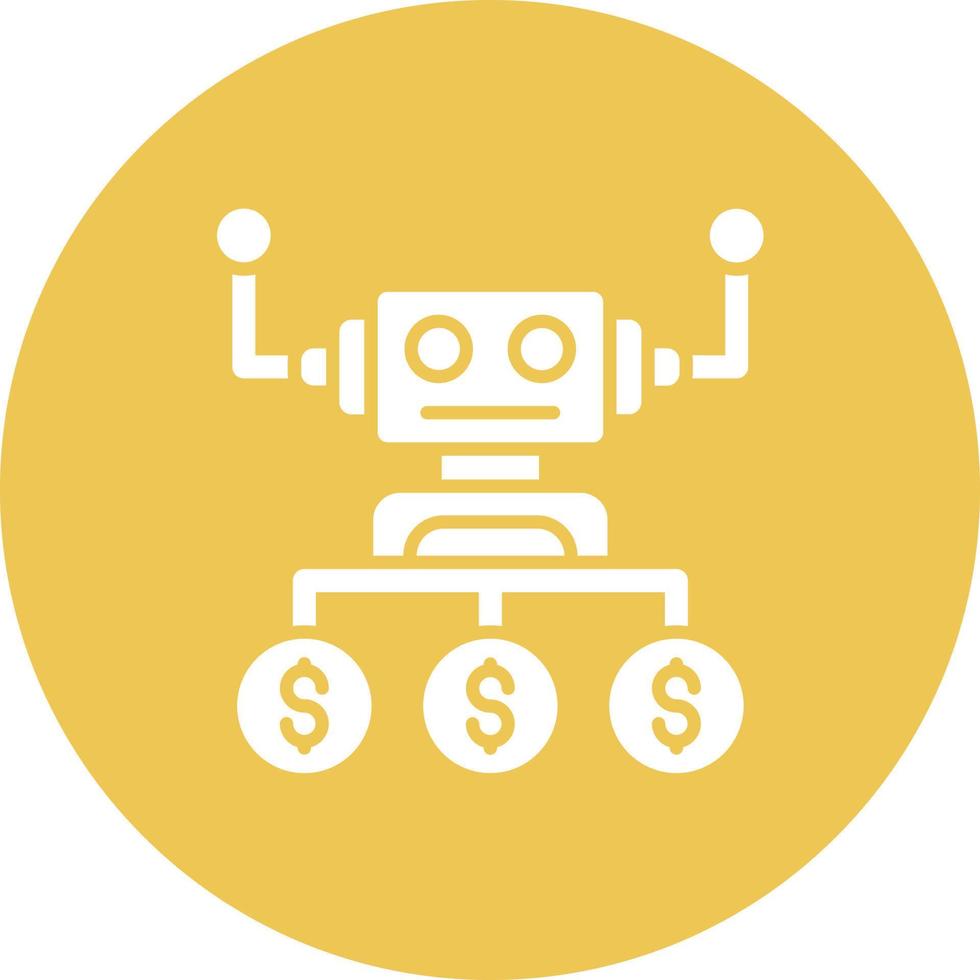 Robot Advisor Glyph Circle Background Icon vector