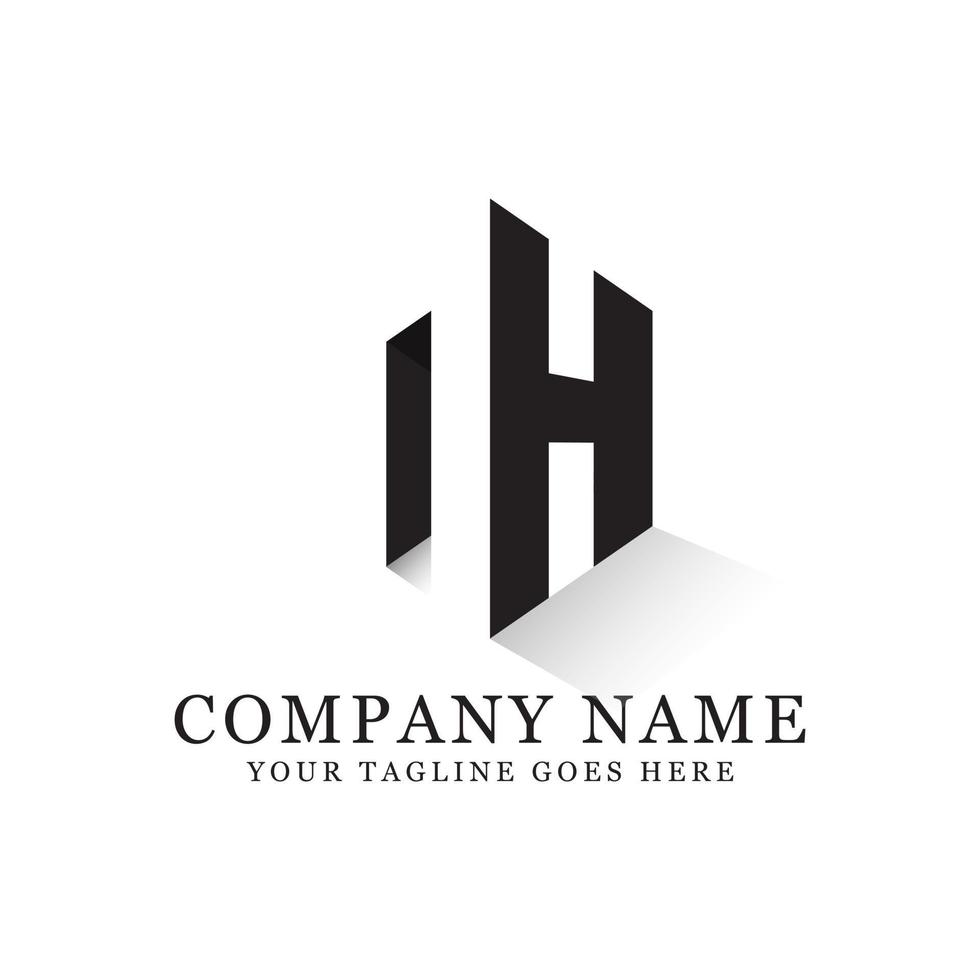 NH negative space logo designs, creative logo inspiration vector