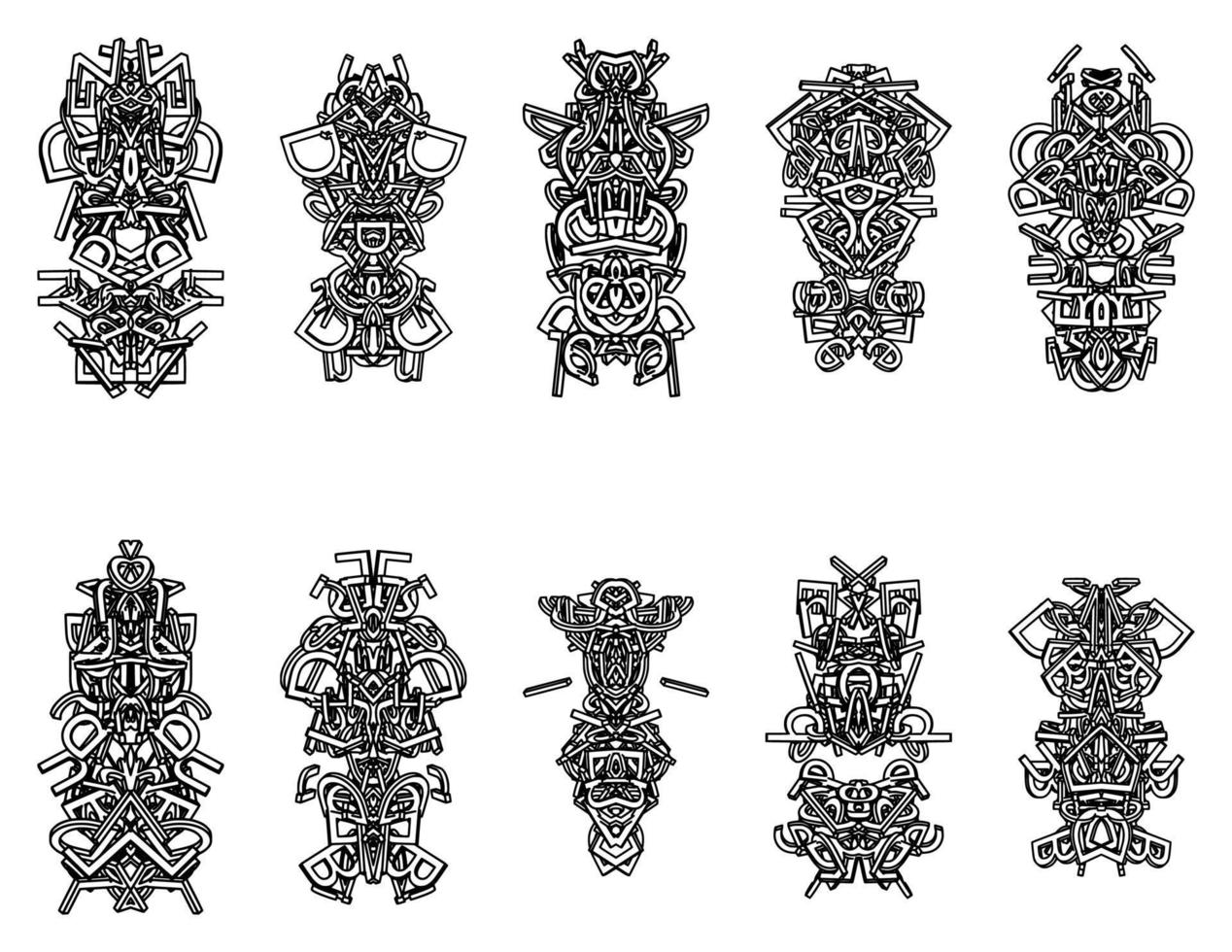 Isolated black icon traditional abstract totem on white background vector
