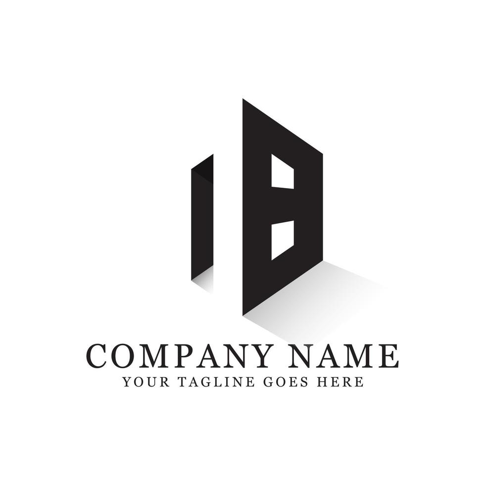 NB negative space logo designs, creative logo inspiration vector