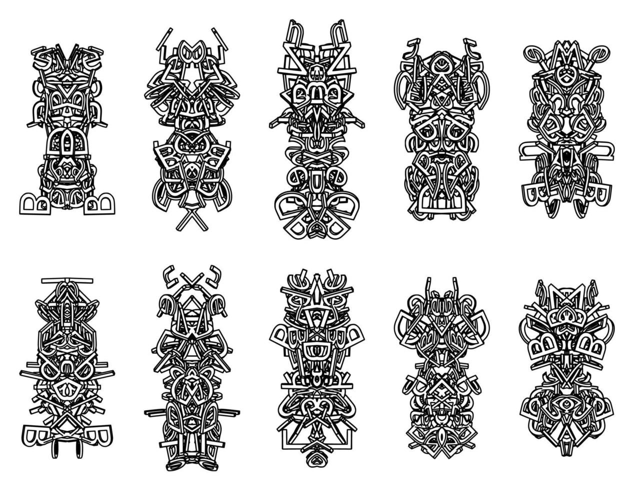 Isolated black icon traditional abstract totem on white background vector