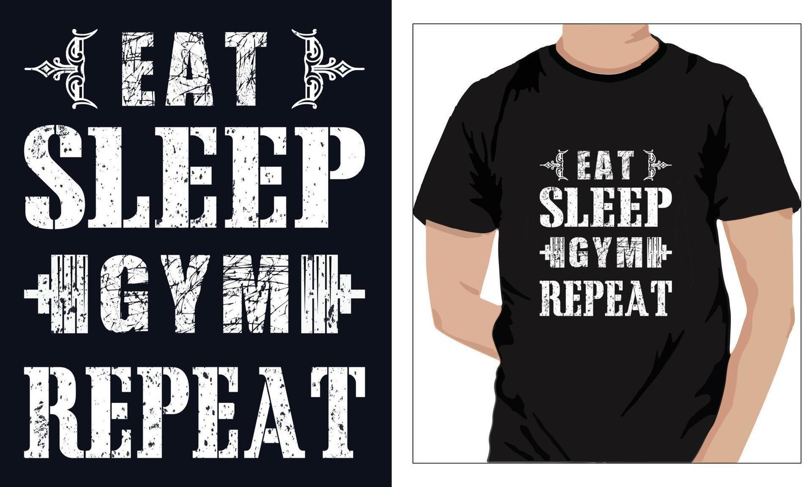 gimnasio fitness camisetas diseño comer dormir gimnasio repetir vector