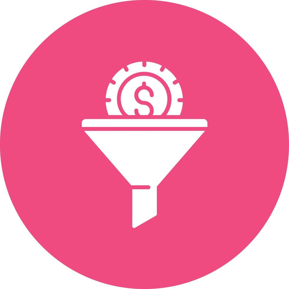 Sales Funnel Glyph Circle Background Icon vector