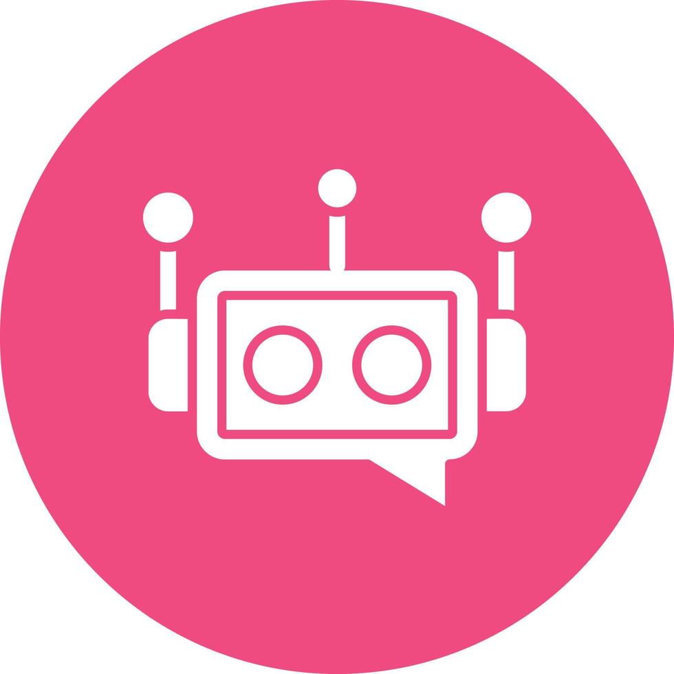 Virtual Assistant Glyph Circle Background Icon vector
